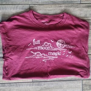 AE Oversized Maroon TShirt Full Moon Magic